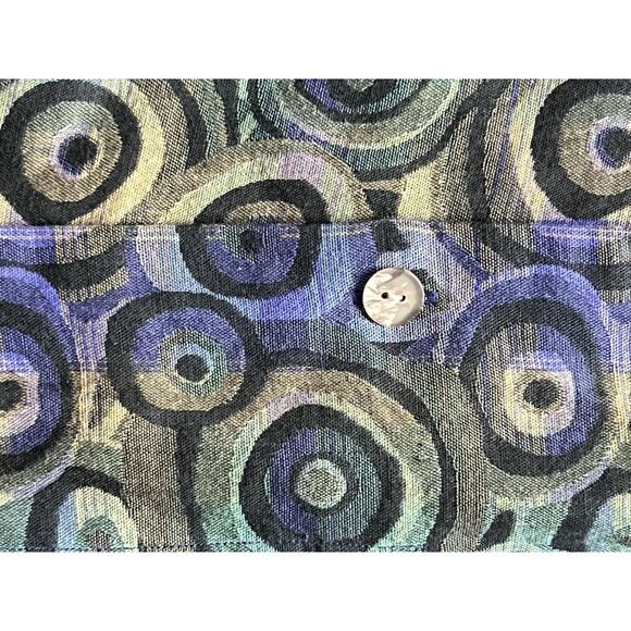 Vintage Jhane Barnes Mens Shirt Large Hong Kong Geometric Club Rave - Picture 6 of 6